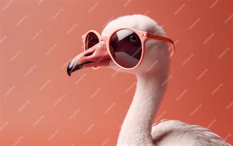 Premium Ai Image Flamingo Wearing Sunglasses On Pink Background