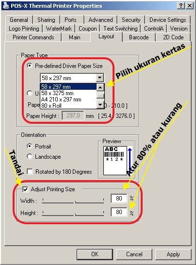 Setting Printer Sesuai Ukuran Kertas Versi Free AntrianKu