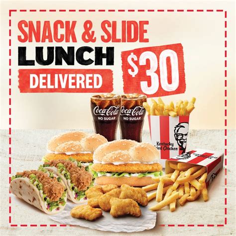 DEAL KFC 30 Snack Slide Lunch With Free Delivery Frugal Feeds Nz