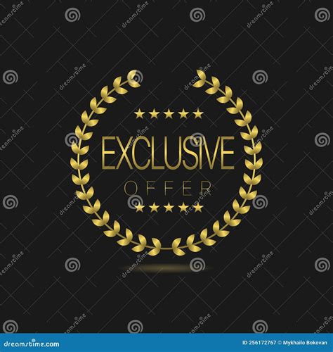 Exclusive Offer Golden Laurel Wreath Label Stock Vector - Illustration