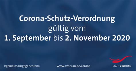 neue Corona Schutz Verordnung gültig ab 1 September Stadt Zwickau