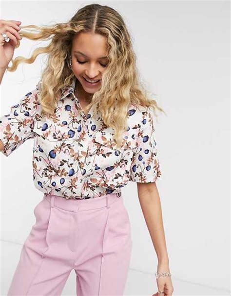 Object Boxy Oversized Shirt In Blossom Print Asos