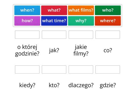 zaimki pytające Match up