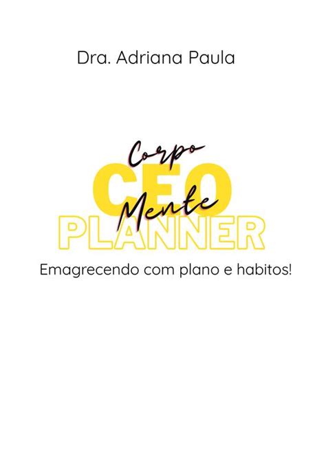 Planner Ceo Corpo E Mente Loja Uiclap