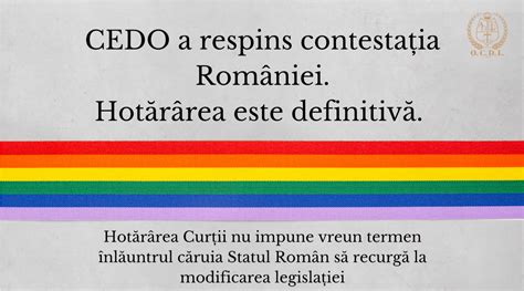 CEDO a respins contestația României în cazul cuplurilor de același sex dar nu impune ca
