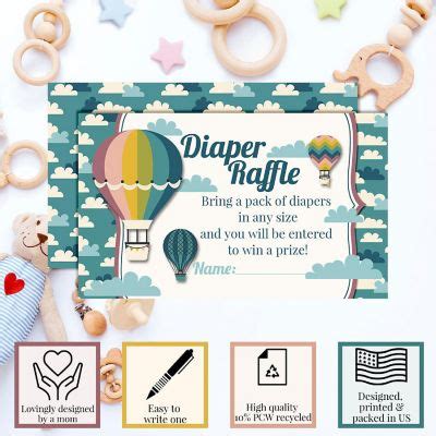 AmandaCreation Hot Air Balloon Diaper Raffle Tickets 20pc Oriental Trading