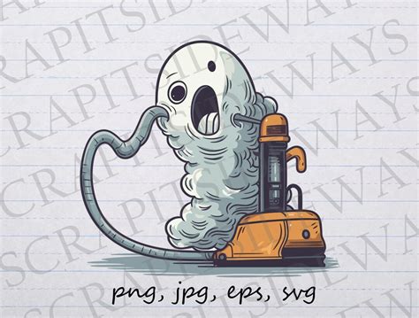 Ghost Being Sucked Into Vacuum Clip Art Clipart Vector Graphic Svg Png  Eps Ghost Vacuum