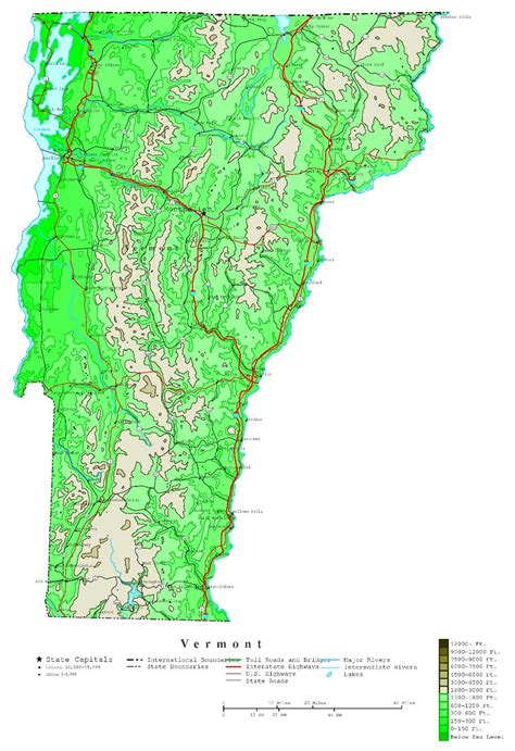 Buy Large Detailed Roads And Highways Of Vermont State With All Cities