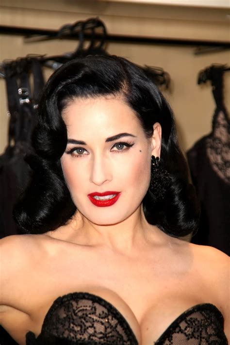 Dita Von Teese Showing Huge Cleavage At Her Lingerie Line Launch In Nyc