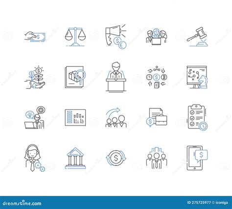 Commercial Trading Line Icons Collection Commerce Trading Export