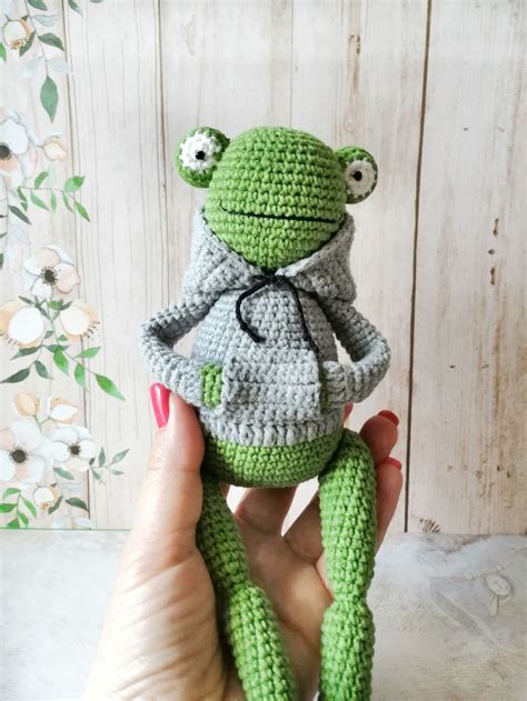 Crochet Frog Amigurumi Frog Stuffed Frog Frog Toy Handmade Frog Cute Frog Knitted Frog