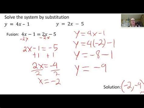 5 2 A Solving Systems Of Equation By Substitution YouTube