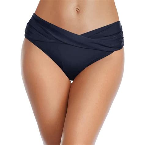 Bas De Maillot De Bain Menstruel Femme Bikini Mid Waisted Triangle Classique Bas De Maillot De