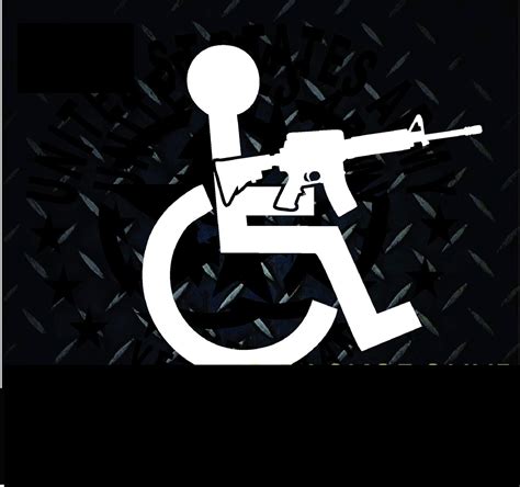 10 Wheelchair Handicap Gun Funny Die Cut Vinyl Window