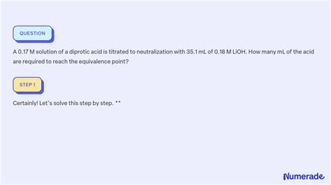 Solved A M Solution Of A Diprotic Acid Is Titrated To