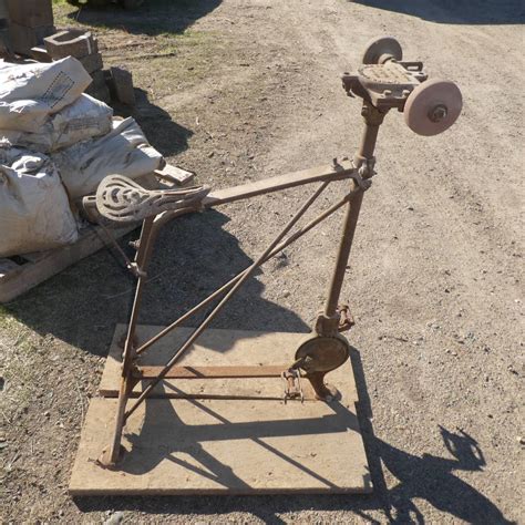 Lot 164 Antique Luther Pedal Operated Grinding Wheel Sharpener
