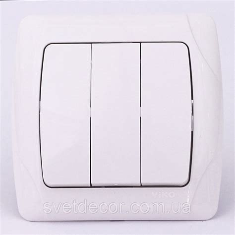 Выключатель 3-клавишный VIKO Carmen скрытой установки белый: продажа ...
