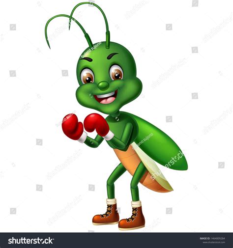 Funny Cricket Cartoon Your Design Stock Vector (Royalty Free ...