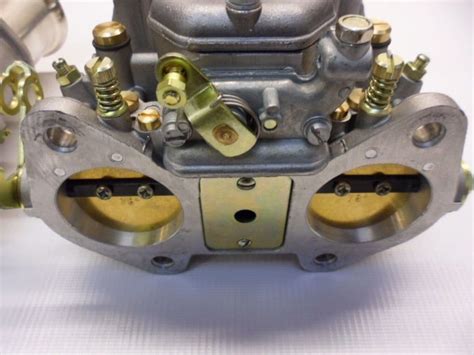 Genuine Pair Weber 45 Dcoe 152g Twin Carburettors And Fuel Unions