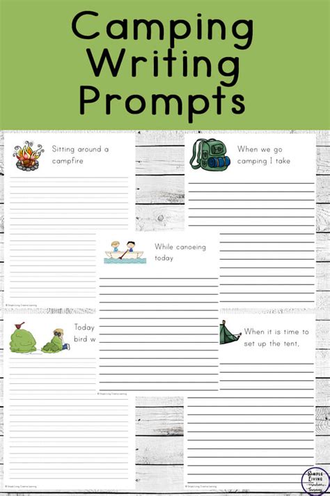 Camping Writing Prompts Simple Living Creative Learning