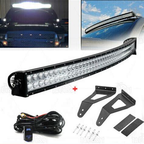 For Ford F150 Svt Raptor Curved 52 Led Light Bar Roof Mounting Bracket Wire Kit Ebay