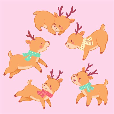 Hand Painted Reindeer Clipart Christmas Reindeer Png Cute Reindeer Instant Download