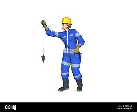 Construction worker with overalls and yellow hard hat Stock Photo - Alamy