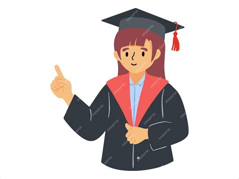 Premium Vector | Graduation character wearing toga uniform
