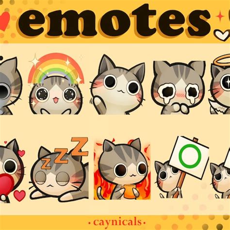 Meme Cat Emotes Twitch Discord Kawaii Kitty Neko Etsy