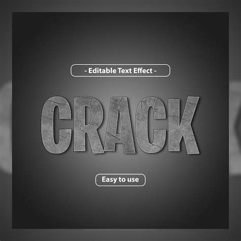 Premium Psd Crack 3d Editable Text Effect