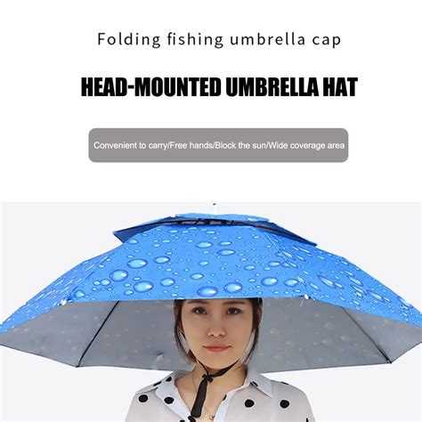Складной зонт с креплением на голову для отдыха на природе, рыбалки ...