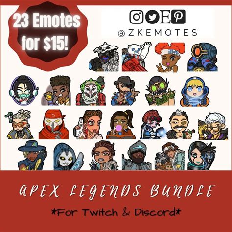 Apex Legends All Legends Bundle, Apex Legends Emotes Bundle, Twitch Emotes, Streamer Emotes ...