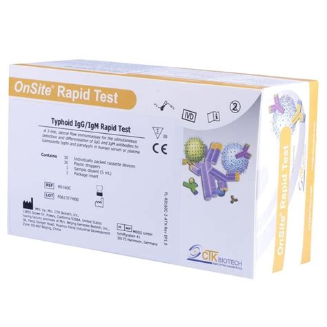 CTK Typhoid IgG IgM Rapid 30 Test Pack At Rs 1500 Pack In Chennai ID