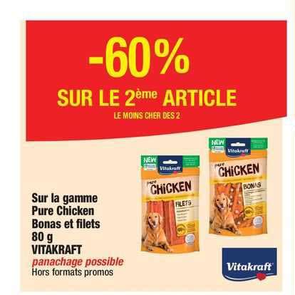 Promo La Gamme Pure Chicken Bonas Et Filets G Vitakraft Chez Migros