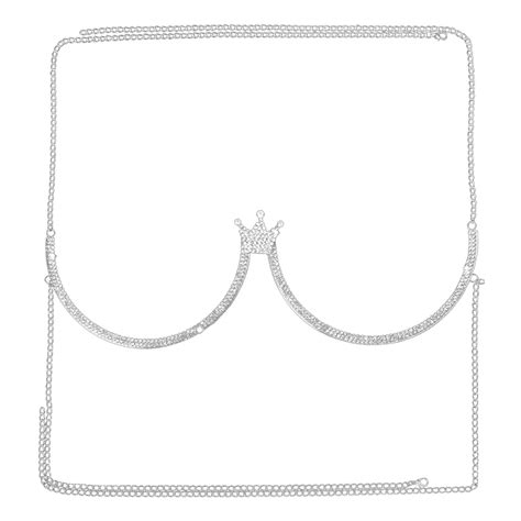 Giaone Rhinestone Chest Bracket Chain Crown Chest Bracket Bra Chain Bikini Bra Walmart