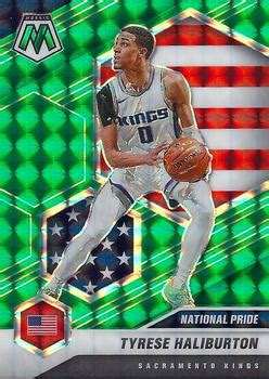 2020 21 Panini Mosaic Mosaic Green 258 Tyrese Haliburton Trading