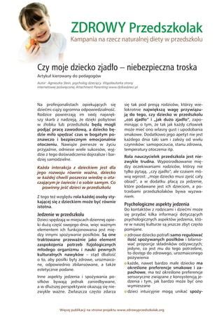 Zdrowy Przedszkolak Czy Moje Dziecko Zjadlo PDF