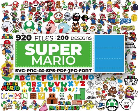 Super Mario Bundle Svg, Mario Family Svg, Mario Svg Cut File - Inspire ...