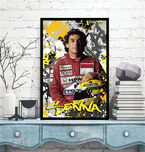 Quadro Decorativo Ayrton Senna Para Sala Quarto Moldura