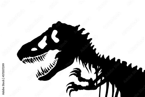 T Rex Dinosaur Silhouette. Tyrannosaurus silhouette icon sign, T-rex dinosaurs symbol design ...