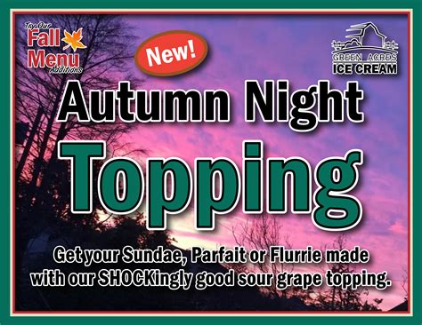 FALL MENU ADDITIONS | greenacresicecream