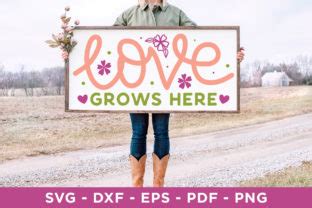 Love Grows Here SVG Spring Sign SVG Graphic By CraftlabSVG Creative