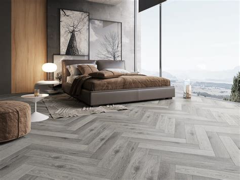 Evocore Design Floor Artisan Herringbone Shoreline Grey Oak