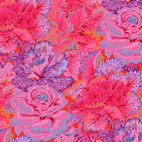 Kaffe Fassett Collective August 2023 Curly Kale Red 803081105844