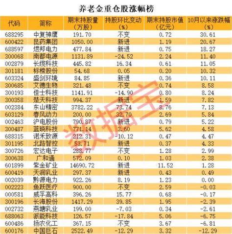 养老金持股动向曝光，巨资抄底矿业巨头，押中储能大牛股，重仓股普遍跑赢大市（附名单） 账户 储能 重仓股