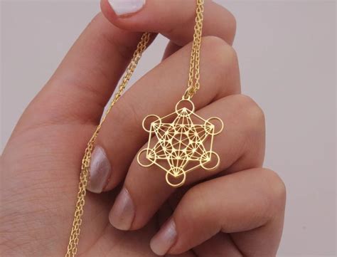 Gold Plated On Silver Metatrons Cube Silver Gold Pendant Sacred