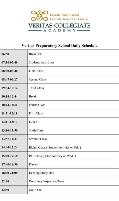 Veritas Preparatory Academy Calendar Una Oralee