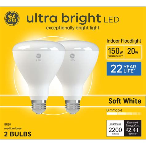 Ge Ultra Bright Dimmable Led Light Bulbs 150 Watt Soft White Br30