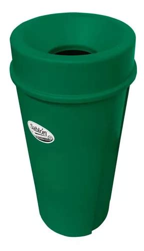 Bote De Basura Redondo 80l Con Tapa Embudo Color Verde Envío gratis