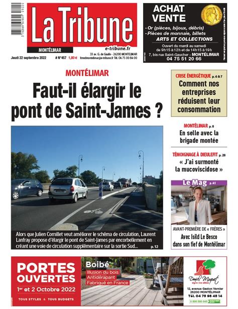 La Tribune de Montélimar N457 du 22 septembre 2022 à télécharger sur iPad